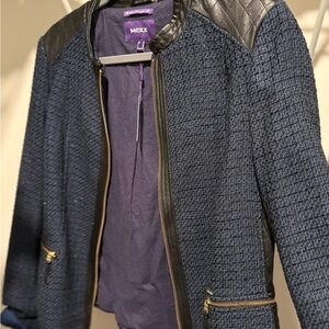 Mexx Textured Blue Jacket with Black Accents
